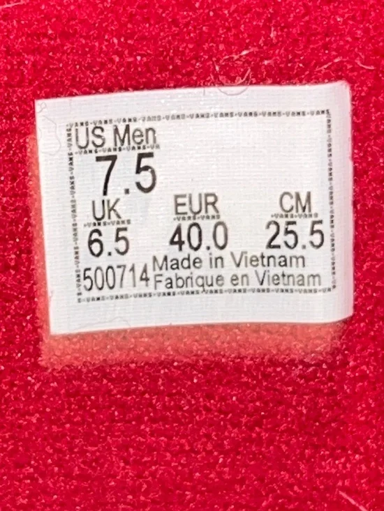 Vans Red Suede Low Top Sneakers Size 7.5 No Laces - Picture 5 of 8